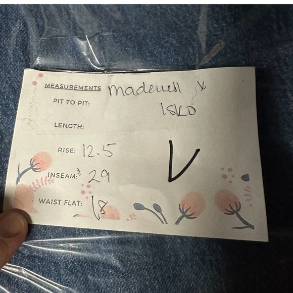 MadewellxISKO patch high rise denim flare woman 70’s inspired raw hem jean 32 - Picture 11 of 11